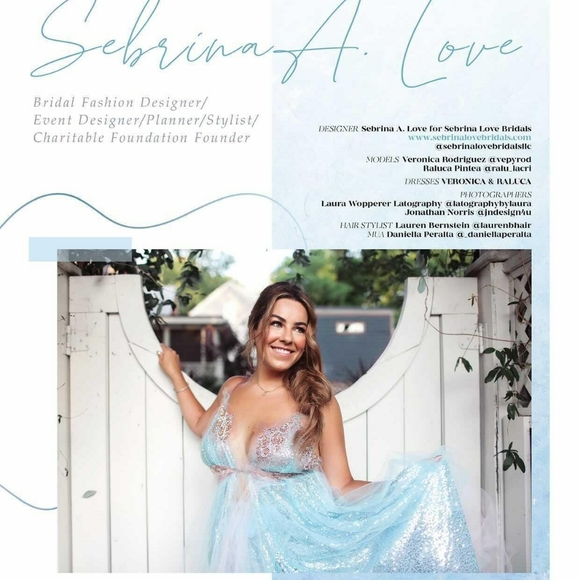 SAMPLE GOWN ONLY - VERONICA Ocean Blue Sequin Wedding Ballgown Set - Picture 11 of 13